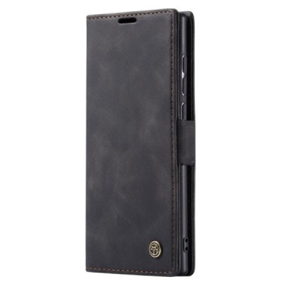 Samsung Galaxy Note10 Lite (N770F) CaseMe Retro solidus atverčiamas juodas odinis dėklas - knygutė | Priedai.lt
