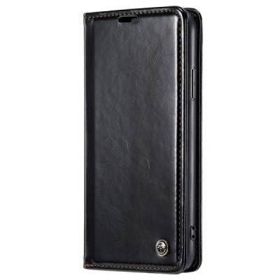Apple iPhone 11 „CaseMe“ Leather solidus atverčiamas juodas odinis dėklas - knygutė | Priedai.lt