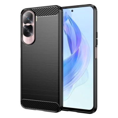 Huawei Honor 90 Lite (X50i) „Carbon“ kieto silikono TPU juodas dėklas - nugarėlė | Priedai.lt