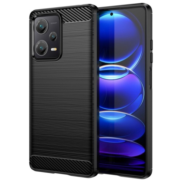 „Carbon“ Kõva silikoon (TPU) kaaned - must (Redmi Note 12 Pro+ 5G)
