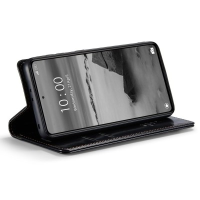 Xiaomi Redmi Note 12 Pro+ 5G „CaseMe“ Leather solidus atverčiamas juodas odinis dėklas - knygutė | Priedai.lt