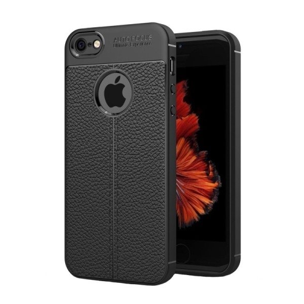 „FOCUS“ Kõva silikoon (TPU) kaaned - must (iPhone 5 / 5S / SE 2016)