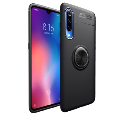 Xiaomi Mi 9 (Mi 9 Explorer) „FOCUS“ Kickstand kieto silikono TPU juodas dėklas - nugarėlė | Priedai.lt
