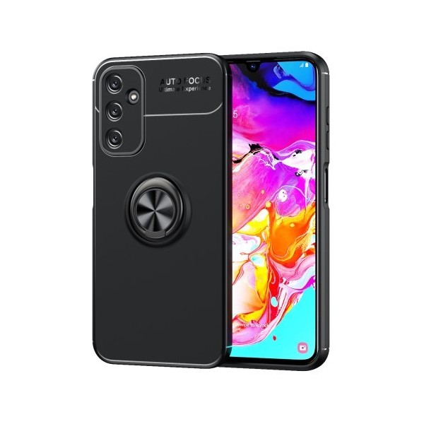 „FOCUS“ Kickstand Kõva silikoon (TPU) kaaned - must (Galaxy A25)