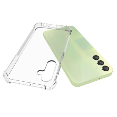 Sustiprintos apsaugos Samsung Galaxy A15 5G (SM-A156B, SM-A155F) skaidrus kieto silikono (TPU) dėklas | Priedai.lt