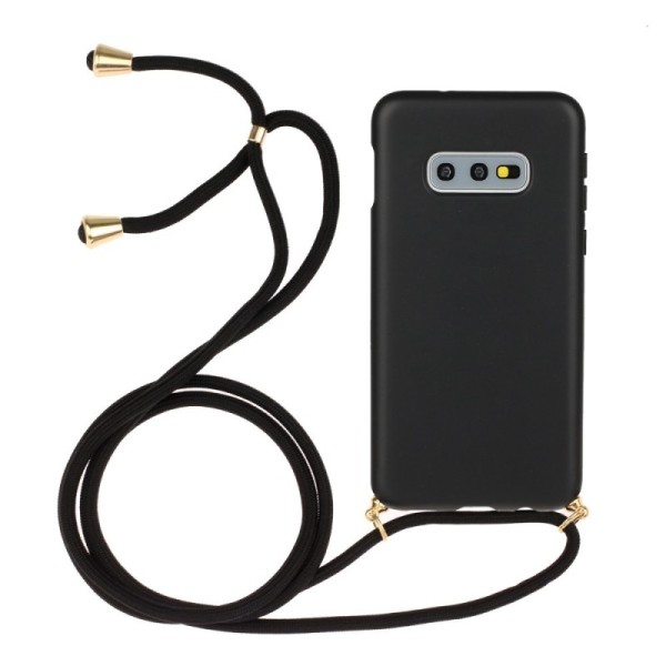 „Strap“ Kõva silikoon (TPU) kaaned - must (Galaxy S10e)
