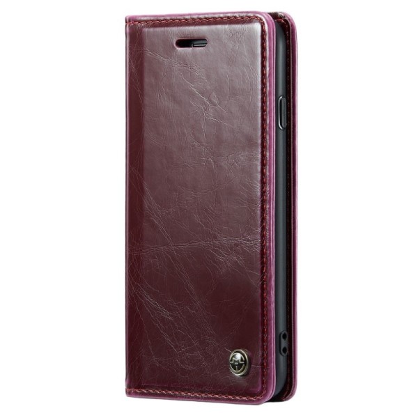 „CaseMe“ Leather Tugev tahke kaaned - burgundi (iPhone 6 Plus / 6s Plus / 7 Plus / 8 Plus)