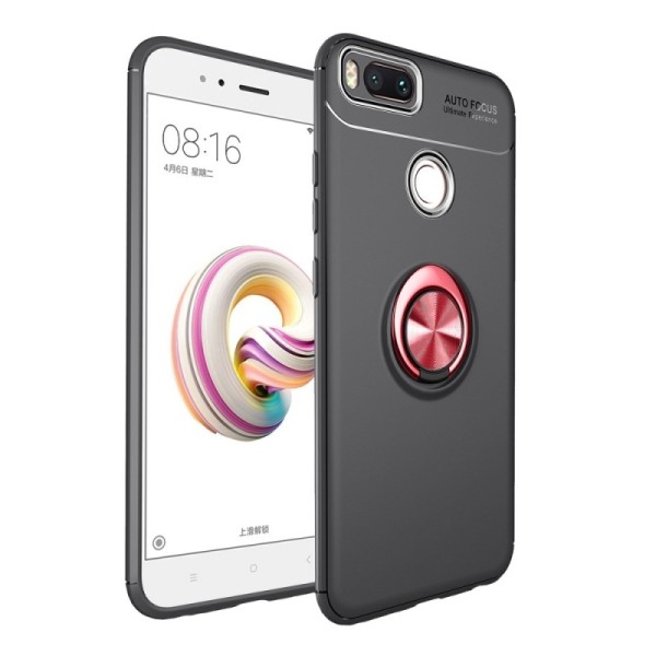 „FOCUS“ Kickstand Kõva silikoon (TPU) kaaned - must (Mi A1 / 5X)