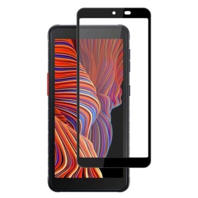 Samsung Galaxy Xcover 5 (G525) „Mocolo“ 9H 2.5D Tempered Glass sustiprintos apsaugos juodas pilnai dengiantis apsauginis ekrano