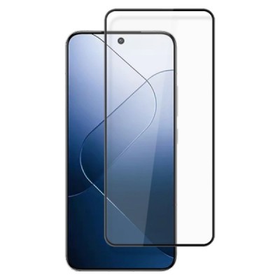 Xiaomi 14 „Mocolo“ 9H 2.5D Tempered Glass sustiprintos apsaugos juodas pilnai dengiantis apsauginis ekrano stiklas | Priedai.lt