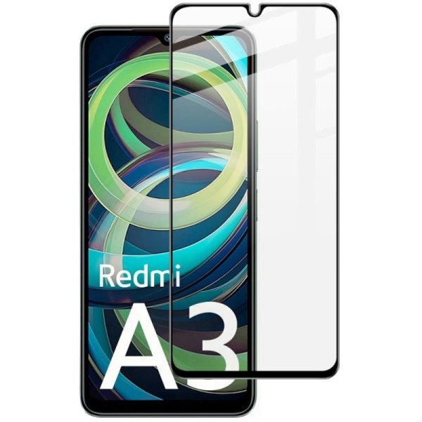 „Imak“ Tempered Glass täielik katvus kaitsev ekraaniklaas 0.2 mm - must (Redmi A3 / Poco C61)