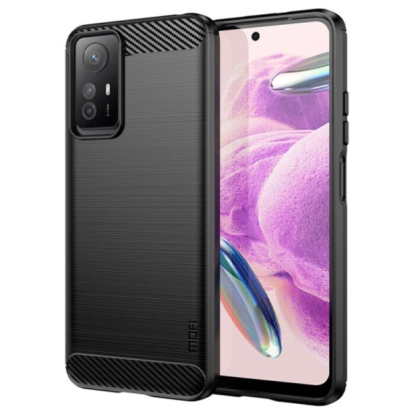 „Mofi“ Carbon Kõva silikoon (TPU) kaaned - must (Redmi Note 12S)