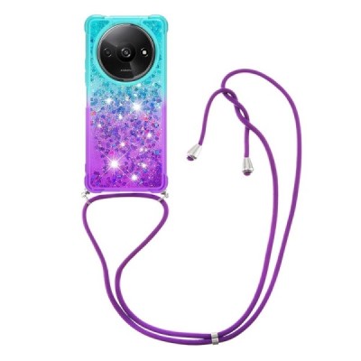 Xiaomi Redmi A3 (Poco C61) „Strap“ Shine kieto silikono TPU mėlynas violetinis dėklas - nugarėlė | Priedai.lt