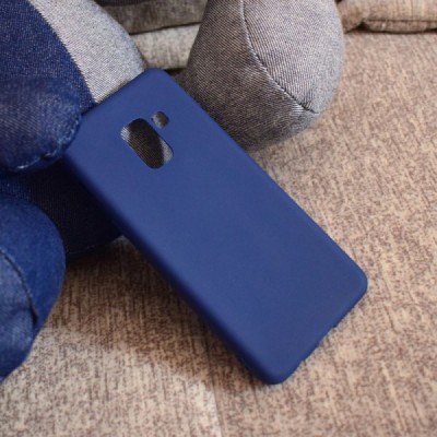 Samsung Galaxy A8 2018 (A530F) kieto silikono TPU mėlynas dėklas - nugarėlė | Priedai.lt
