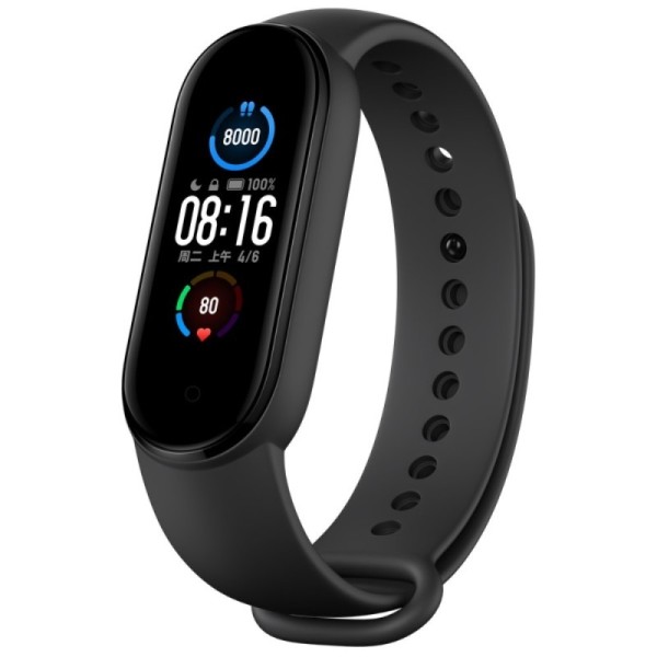 Išmaniojo laikrodžio kieto silikono (TPU) apyrankė - juoda (Mi Band 5 / 6 / 7)