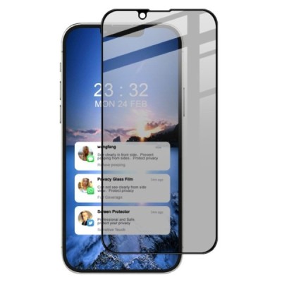 Apple iPhone 13 Mini „Imak“ 9H Tempered Glass privatumo sustiprintos apsaugos juodas pilnai dengiantis apsauginis ekrano stiklas