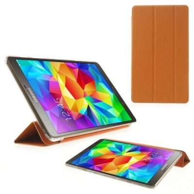 Samsung Galaxy Tab S 8.4 plonas atverčiamas oranžinis dėklas / Priedai.lt