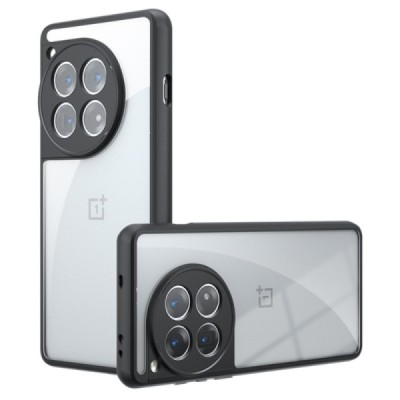 OnePlus 12R (Ace 3) Fashion skaidrus juodos spalvos apvadais kieto silikono (TPU) dėklas | Priedai.lt