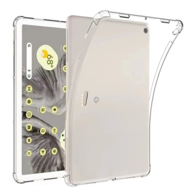 Google Pixel Tablet sustiprintos apsaugos kieto silikono TPU skaidrus dėklas - nugarėlė | Priedai.lt