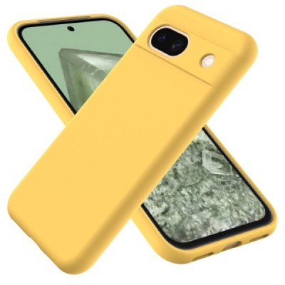 Google Pixel 8A Shell kieto silikono (TPU) dėklas geltonas - nugarėlė | Priedai.lt