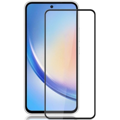Samsung Galaxy A55 (A35) apsauginis ekrano stiklas „Mocolo“ 9H Tempered Glass (juodas, pilnai dengiantis) 0,26 mm | Priedai.lt