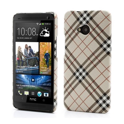 „Burberry“ stiliaus HTC One M7 šviesiai rudas dėklas (Dėkliukas) / Priedai.lt