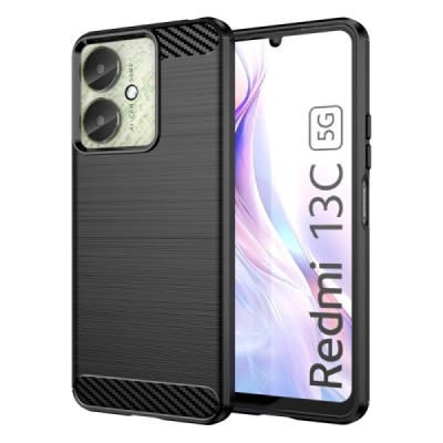 Xiaomi Redmi 13C / Poco C65 "Carbon" kõva silikoon (TPU) tagakaane must - ümbris | Priedai.lt