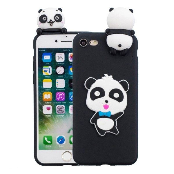 „Squezy“ Boy Panda Kõva silikoon (TPU) kaaned - must (iPhone 7 / 8 / SE 2020 / SE 2022)