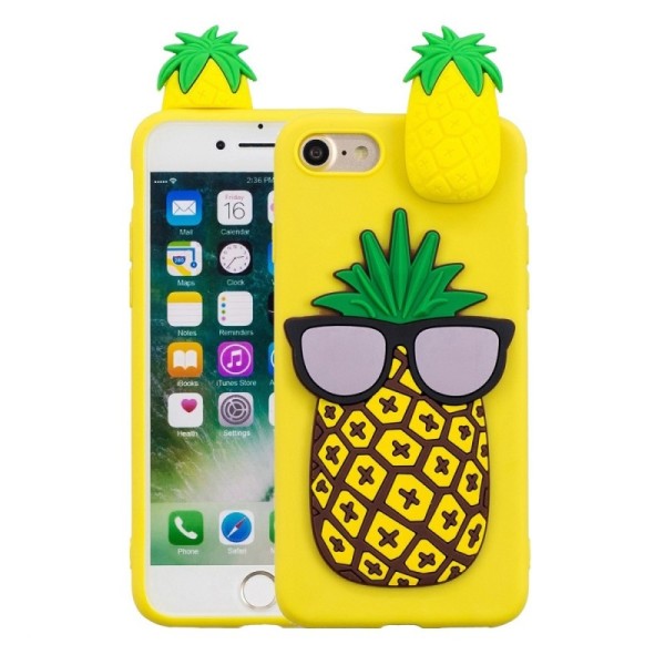 „Squezy“ Pineapple Kõva silikoon (TPU) kaaned - kollane (iPhone 7 / 8 / SE 2020 / SE 2022)