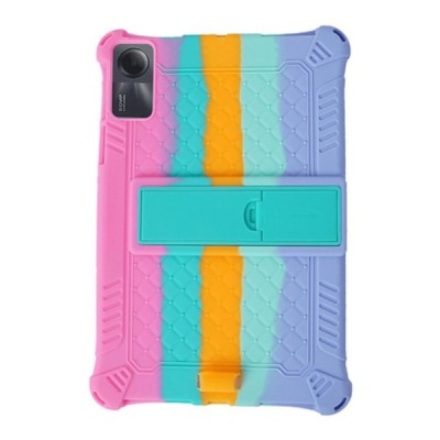 Xiaomi Redmi Pad SE 11" „Popit“ Bubble Kickstand pehme silikoon TPU roosa ümbris - taga | Priedai.lt
