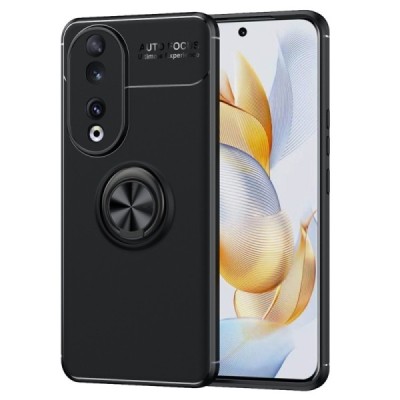 Huawei Honor 90 „FOCUS“ Kickstand kieto silikono TPU juodas dėklas - nugarėlė | Priedai.lt