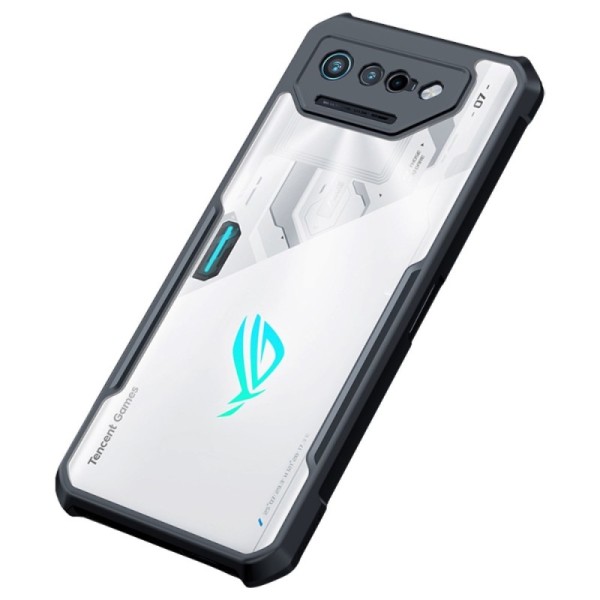 „XUNDD“ Kõva silikoon (TPU) akrilinis kaaned - läbipaistev / must (Rog Phone 7 / 7 Pro)