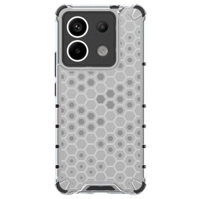 Honeycomb sustiprintos apsaugos Xiaomi Redmi Note 13 Pro 5G (Poco X6 5G) skaidrus kieto silikono (TPU) ir plastiko dėklas | Prie