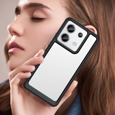Xiaomi Redmi Note 13 Pro 5G (Poco X6 5G) Fashion läbipaistev musta äärisega kõva silikoonist (TPU) ümbris | Priedai.lt