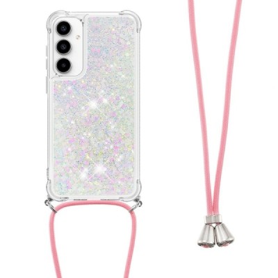 Samsung Galaxy A55 5G (SM-A556) „Strap“ Shine kõva silikoon TPU läbipaistev ümbris - taga | Priedai.lt