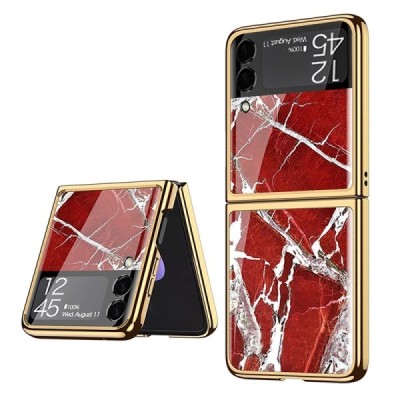 Samsung Galaxy Z Flip3 (F711) GKK Marble plastikust punane korpus - taga | Priedai.lt