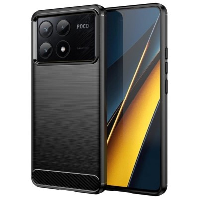 Xiaomi Poco X6 Pro 5G (Redmi K70E) "Carbon" kõva silikoon (TPU) tagakaane must - ümbris | Priedai.lt