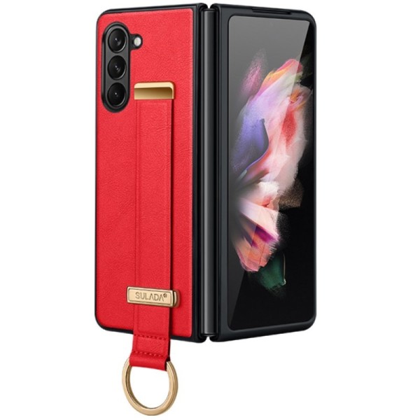 „Sulada“ Leather Kickstand korpus - punane (Galaxy Fold6)