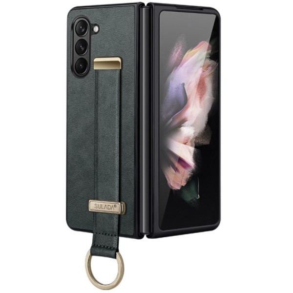 „Sulada“ Leather Kickstand korpus - roheline (Galaxy Fold6)