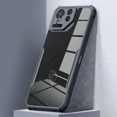 Asus Rog Phone 8 Pro „XUNDD“ skaidrus juodos spalvos apvadais kieto silikono TPU akrilo dėklas - nugarėlė | Priedai.lt