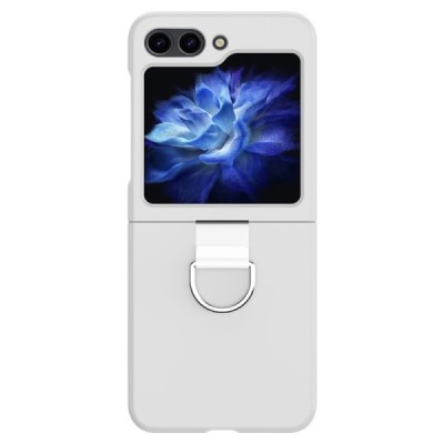 Samsung Galaxy Flip7 FE / Flip6 „Ring“ plastikust valge korpus - taga | Priedai.lt