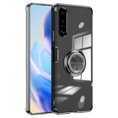 Sony Xperia 1 VI „Fashion“ Kickstand kõva silikoonist TPU läbipaistev ümbris - taga | Priedai.lt