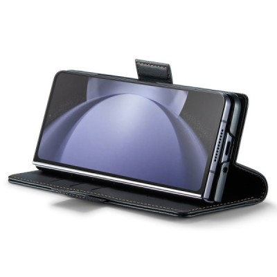 Samsung Galaxy Fold6 5G (SM-F956B) „CaseMe“ Leather soliidne klapp must nahast ümbris - brošüür | Priedai.lt