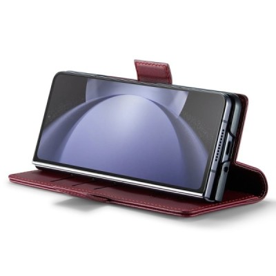 Samsung Galaxy Fold6 5G (SM-F956B) „CaseMe“ Leather soliidne klapp burgundia nahast ümbris - brošüür | Priedai.lt