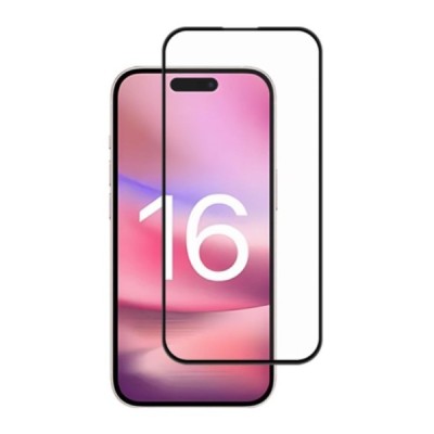 Apple iPhone 16 „Mocolo“ 2.5D 9H Tempered Glass tugevdatud kaitse must täiskattega kaitseklaas 0,26 mm | Priedai.lt