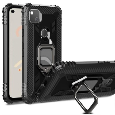Täiustatud kaitsed „Kickstand“ Google Pixel 4A must kõva silikoon (TPU) ja plastikust korpus | Priedai.lt