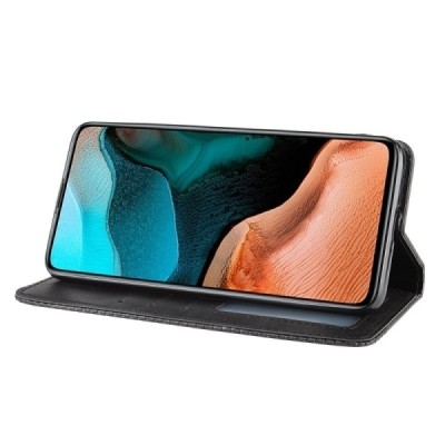 Xiaomi Poco F2 Pro Vintage must nahast klappkohver - magnetiga raamat | Priedai.lt