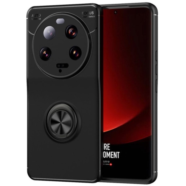 "FOCUS" Kickstand Kõva silikoon (TPU) kaaned - must (Xiaomi 13 Ultra)