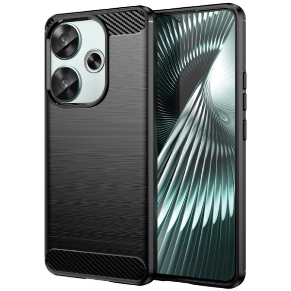 "Carbon" kõva silikoon (TPU) ümbris – must (Poco F6 5G)
