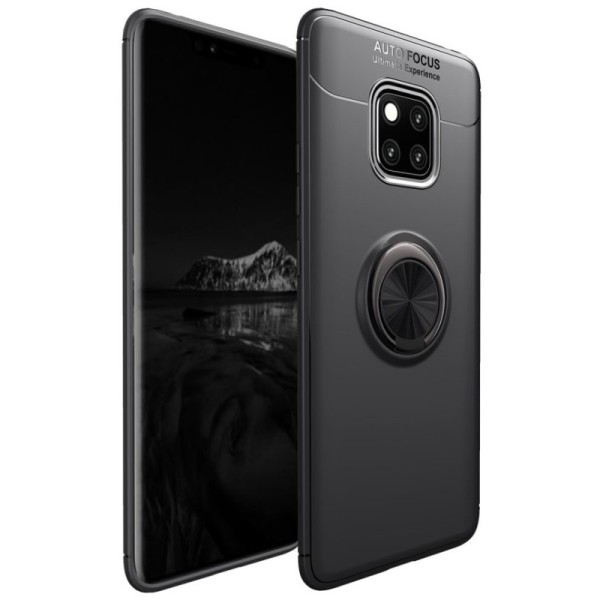 "FOCUS" Kickstand Kõva silikoon (TPU) kaaned - must (Huawei Mate 20 Pro)